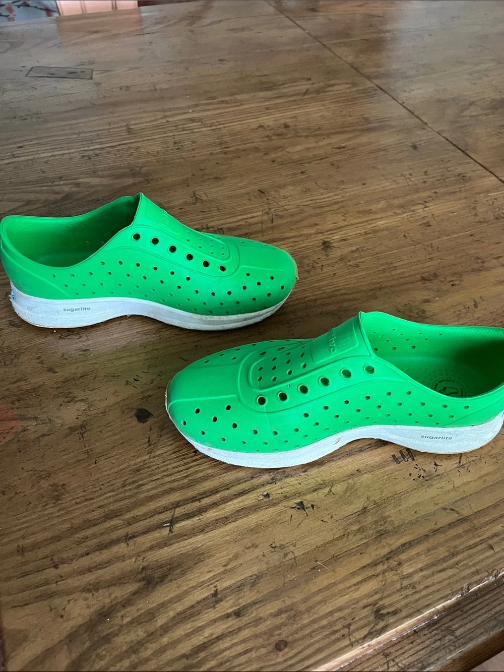 Native Kids Slip-On Water Shoes in Neon Green